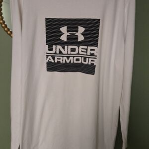 Under Armour Men's Long Sleeve Shirt - White with Black Logo